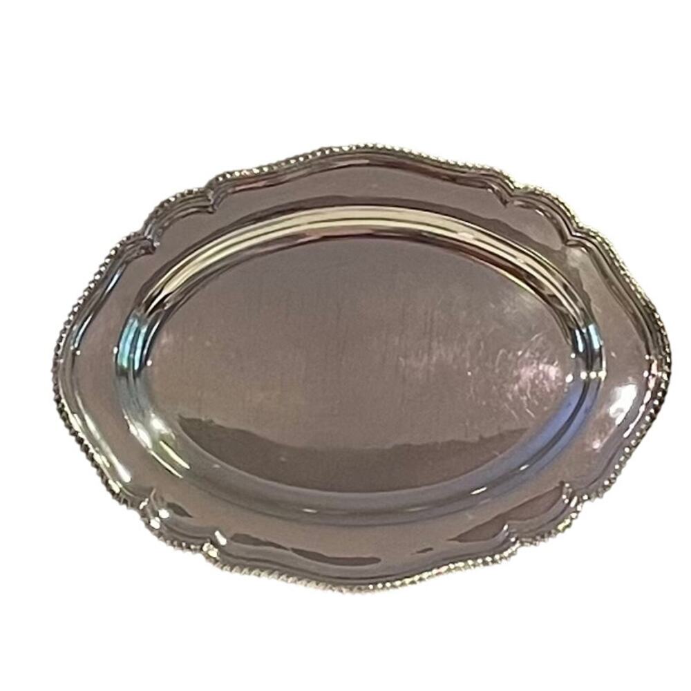 Large Vintage Silver Plated Oval Platter, England, 21 by 15 Inches
